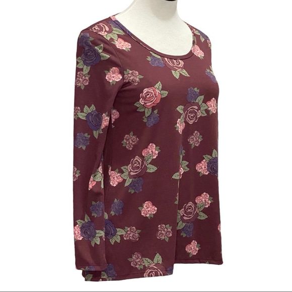 🎈 Beautiful LuLaRoe Lynnae Long Sleeve Floral Top Size XS - Picture 1 of 8